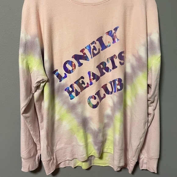 NWT Wildfox Lonely Hearts Roadtrip Aurora Wash Oversized Sweatshirt. Size Small. - Picture 4 of 11